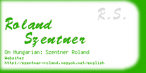 roland szentner business card